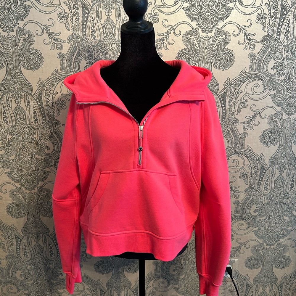 lululemon athletica Cropped Half-Zip Hoodie in Bright Pink